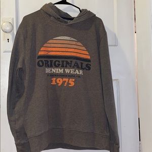 vintage originals denim wear hoodie 1975